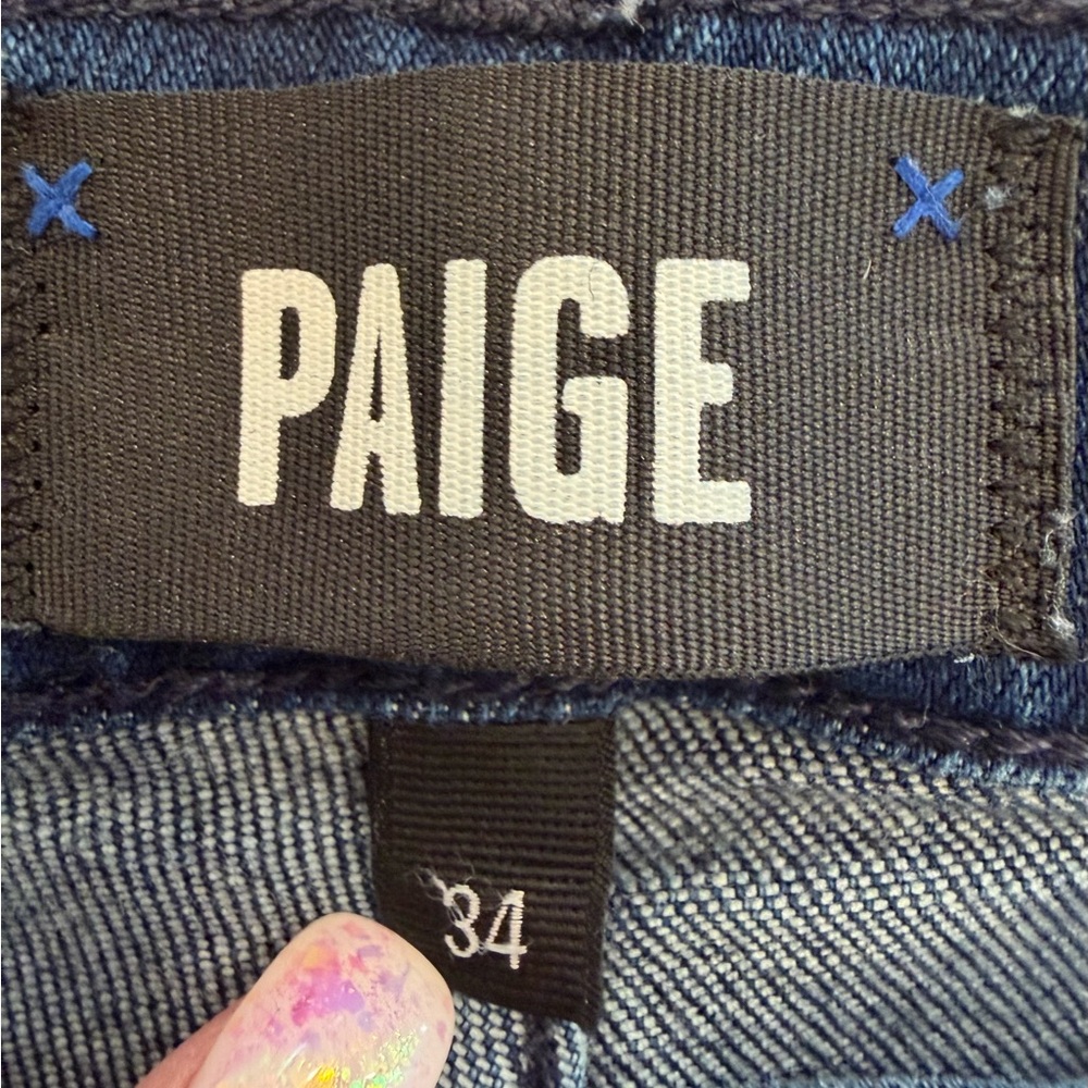 PAIGE Lennox Slim Fit Jeans Mens 34 Dark Wash Stretch Denim - Picture 6 of 8